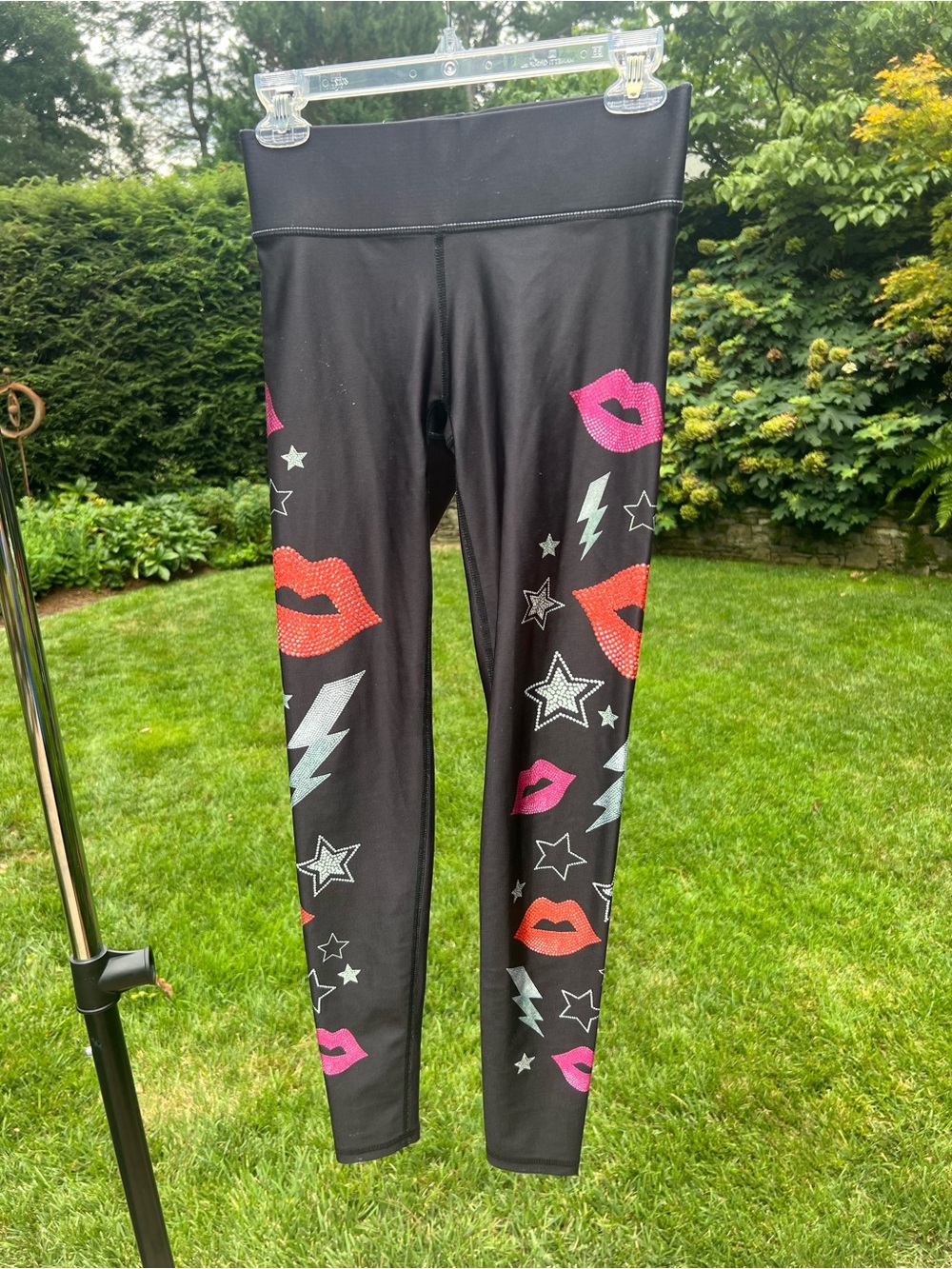 Terez Black Leggings with Lavender Interior